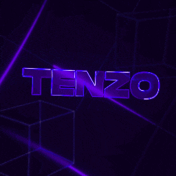 the word tenzo is displayed in purple letters