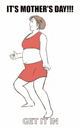 a cartoon of a woman giving a child a piggyback ride .