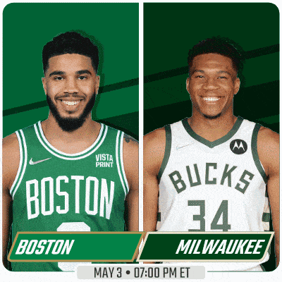 a boston and milwaukee basketball game is scheduled for may 3 at 7:00 pm et