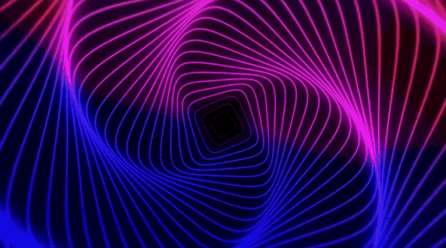 a purple and blue optical illusion of a tunnel