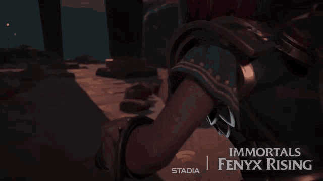 a video game called immortals fenyx rising is being played on stadia