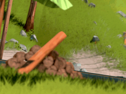 a cartoon drawing of a squirrel holding a stick