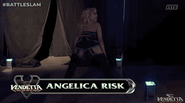 a female wrestler named angelica risk is dancing in the dark