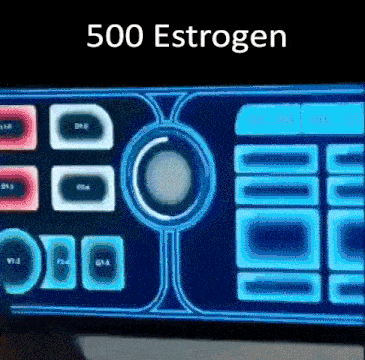 a blue screen with the words 500 estrogen written above it