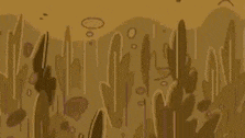 a cartoon character is laying in a pile of dirt and making a funny face