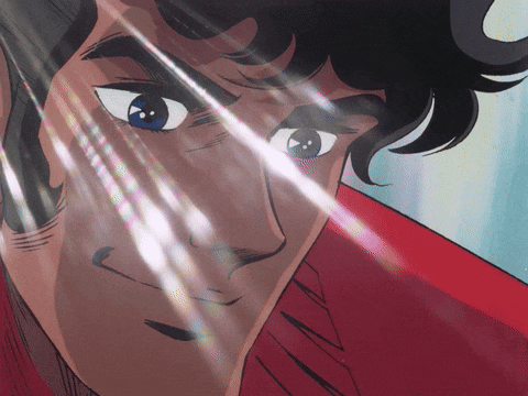 a close up of a person 's face with the sun shining through his eyes
