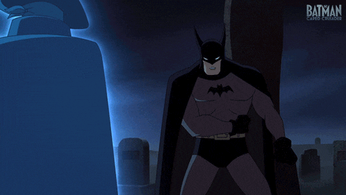 a cartoon drawing of batman and the caped crusaders