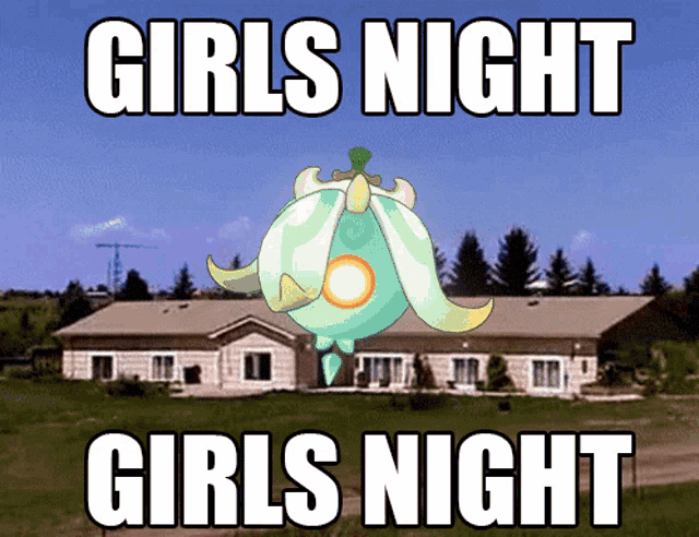 a picture of a house that says girls night