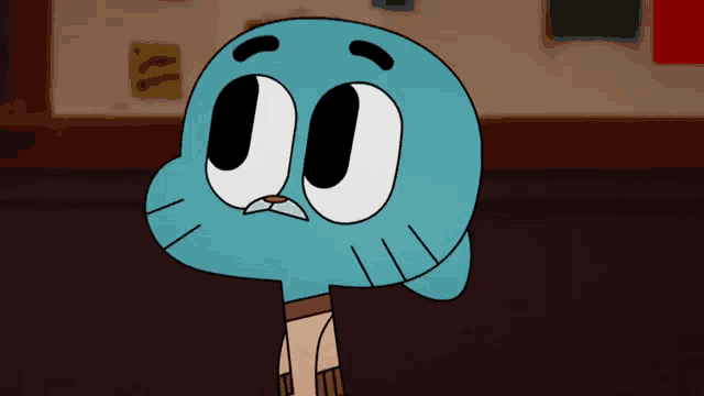 gumball from the amazing world of gumball is looking at something