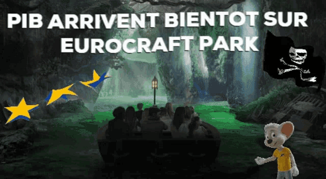 a poster for eurocraft park with a pirate flag