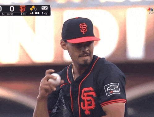 a san francisco giants pitcher throws a baseball
