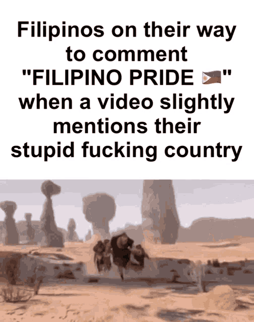 a poster that says filipinos on their way to comment " filipino pride "