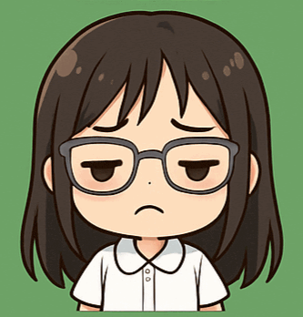 a cartoon of a girl wearing glasses and a white shirt