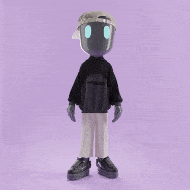 a cartoon character wearing a louis vuitton hat and a black sweatshirt