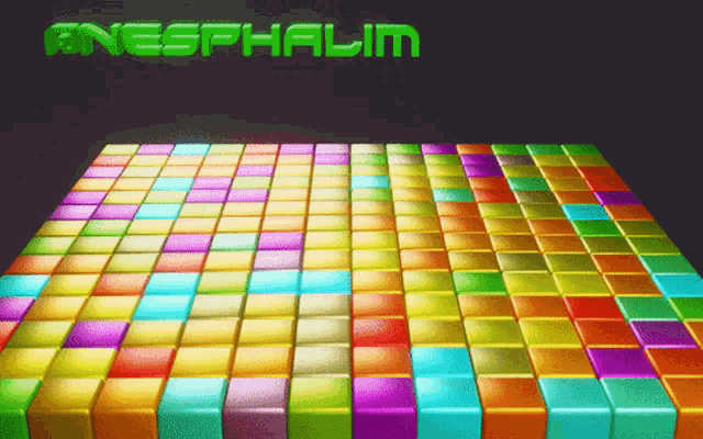 a bunch of colorful blocks with the word asphalt in green