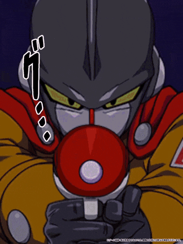 a cartoon drawing of a man with a red cape and a red circle around him