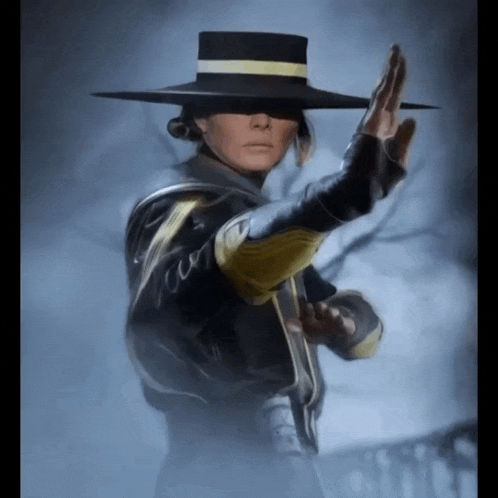 a woman wearing a black hat with a yellow stripe on the brim