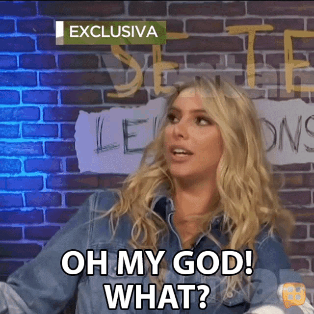 a woman with blonde hair says oh my god what