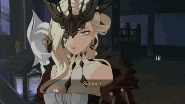 a video game character named signora is talking