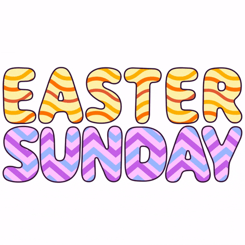easter sunday is written in colorful letters with a chevron pattern