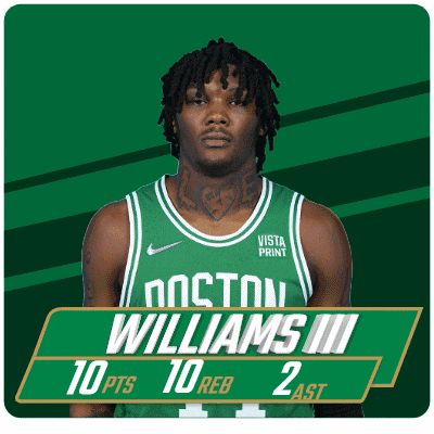 a boston celtics player named williams iii has 10 pts and 10 reb