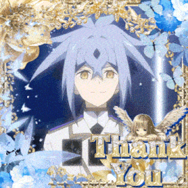 a thank you card with a boy and a girl