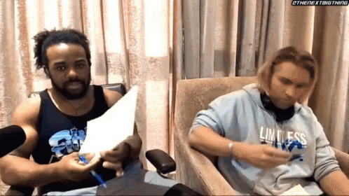 Xavier Woods Austin Creed GIF - Xavier Woods Austin Creed Up Up Down Down GIFs
