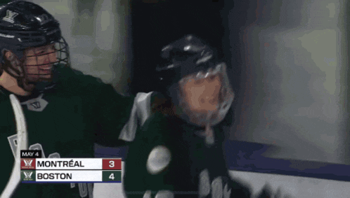 a hockey game between montreal and boston is being played