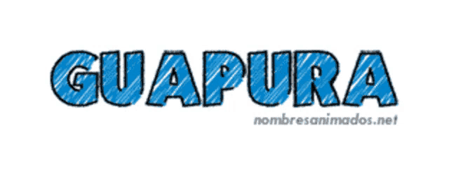 the name guapura is written in blue letters