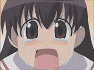 a cartoon girl is crying with her mouth wide open