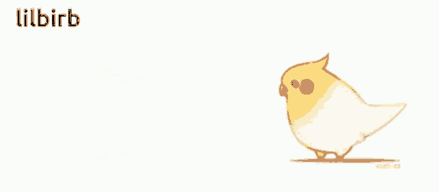 a cartoon drawing of a bird with the words lilbirb on the bottom right