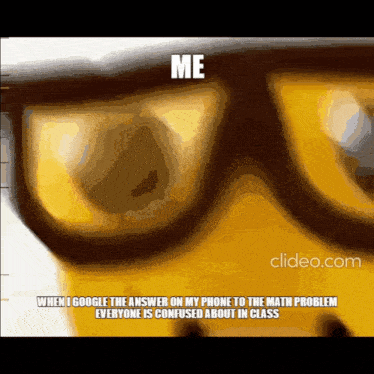 a close up of a pair of glasses with the words me when i google the answer on my phone
