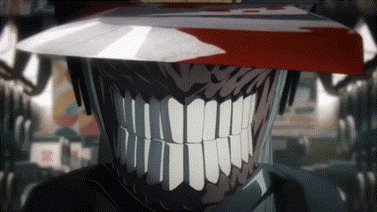 a close up of a cartoon character 's face with a large mouth