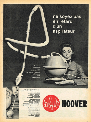 an advertisement for a hoover vacuum cleaner shows a woman
