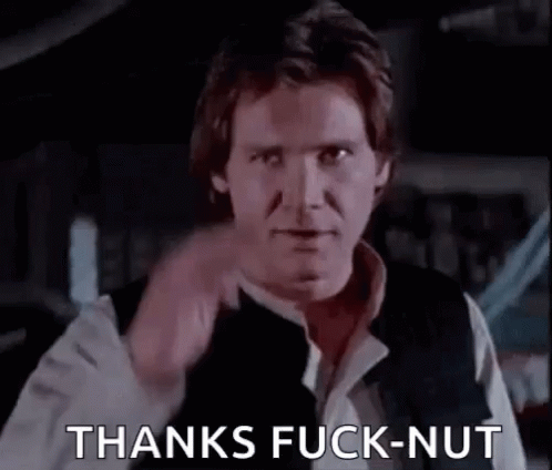 Harrison Ford Han Solo GIF - Harrison Ford Han Solo Fucknut GIFs