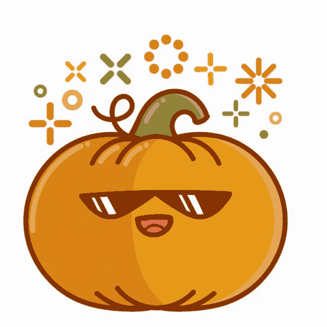 an illustration of a pumpkin with sunglasses and the words national pumpkin day below it