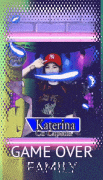 a game over family poster with a girl in a ny hat