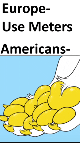 a poster that says europe use meters americans with a picture of a paw