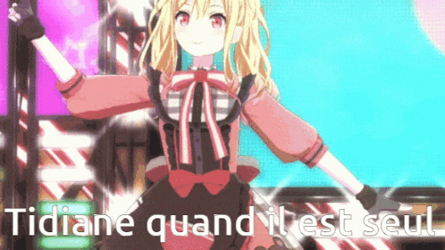 a picture of a girl with the words tidiane quand il est seul on the bottom