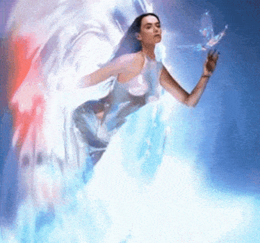 a painting of a woman with wings and a butterfly in her hand