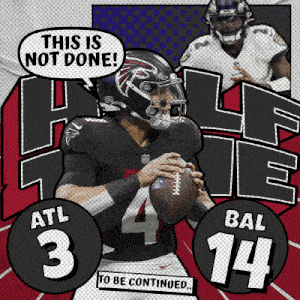 a football player is holding a ball with a speech bubble that says this is not done