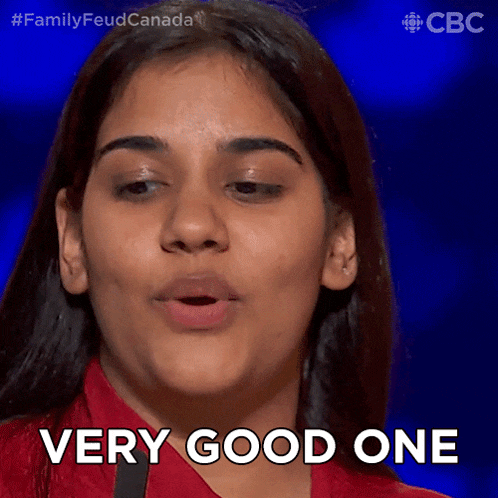 a woman says very good one in front of a cbs logo
