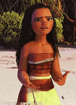 a cartoon character is standing on a beach with her hands out