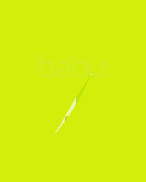 a green background with blue leaves and the word babu on it