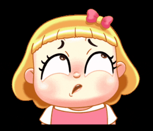 a cartoon girl with blonde hair and a pink bow on her hair