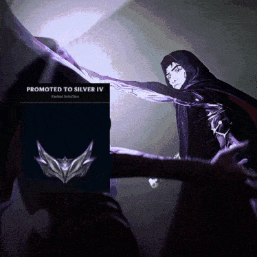 a poster that says promoted to silver iv on the bottom