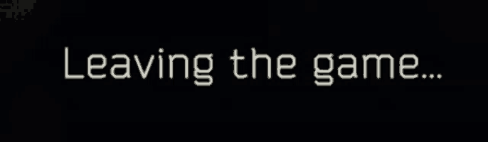 a black background with the words leaving the game