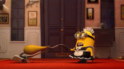 Cleaning The House Like GIF - Minions Cleaning Vacuum GIFs