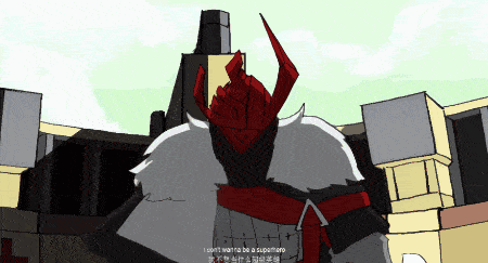 a cartoon character says i dont wanna be a super hero