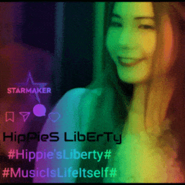 a picture of a woman with the words hippies liberty written on it